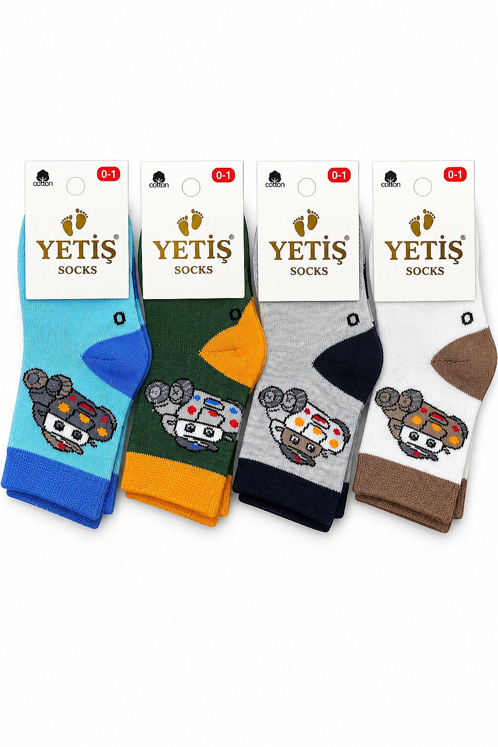 Yetiş Erkek Bebek Desenli Çorap 12li - 4