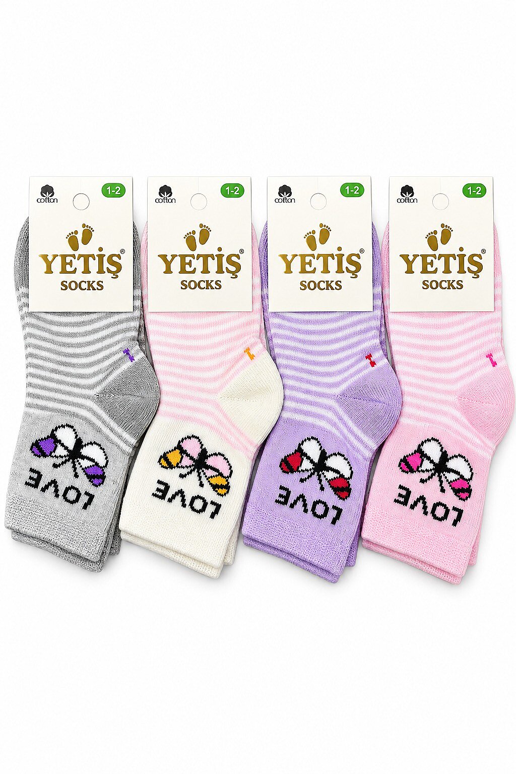 Yetiş Kız Bebek Desenli Çorap 12li - 3