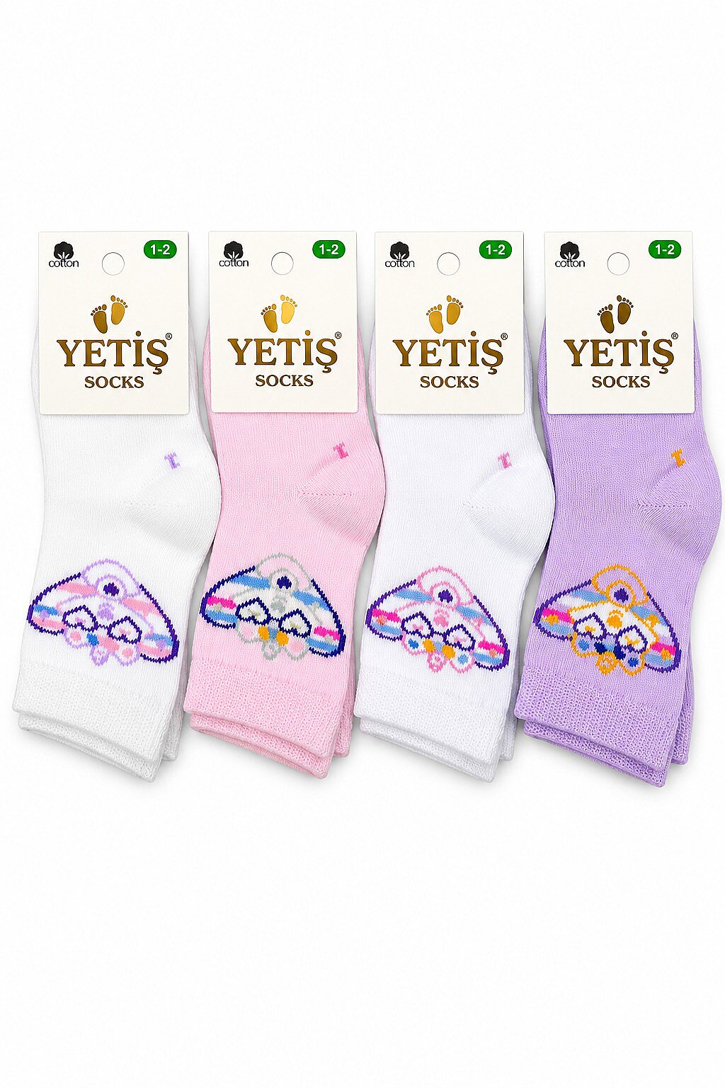 Yetiş Kız Bebek Desenli Çorap 12li - 4