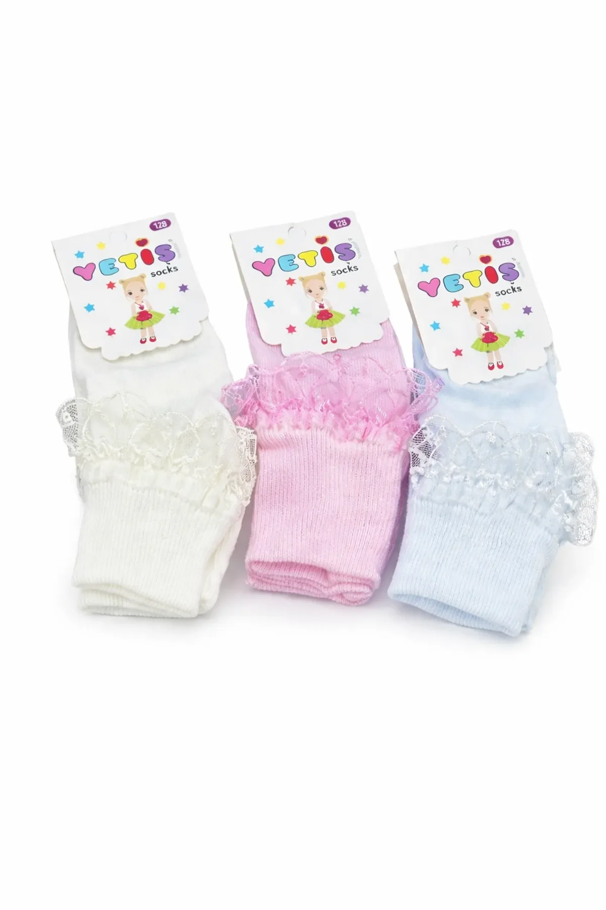 Yetiş Kız Çocuk Dantelli Patik 12'li - 2